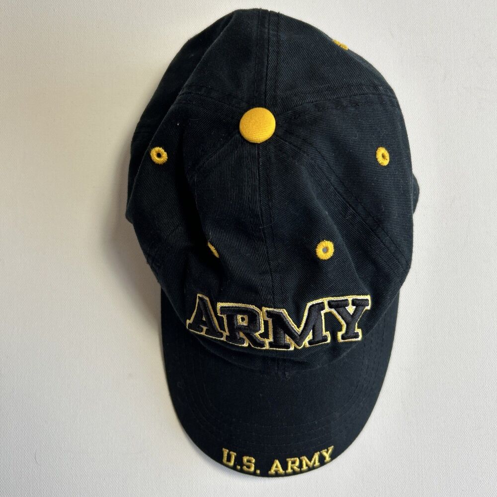 U.S. Army Cap Hat Adult Adjustable Black Gold Cotton ML Caps - Picture 5 of 5